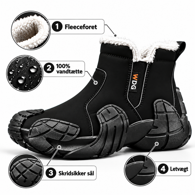 Svart ScandicBoots™ vinterstøvel med funksjonsdetaljer