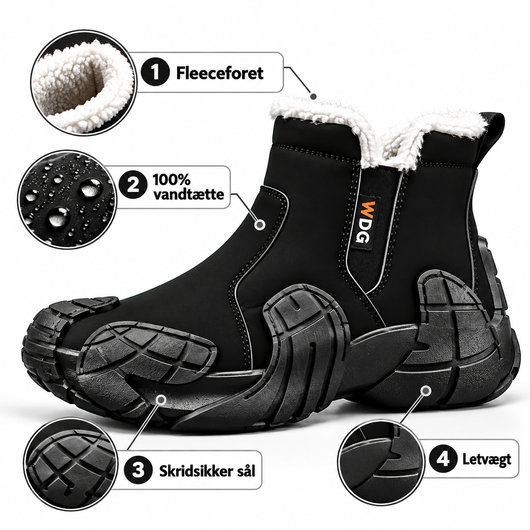 Svart ScandicBoots™ vinterstøvel med funksjonsdetaljer
